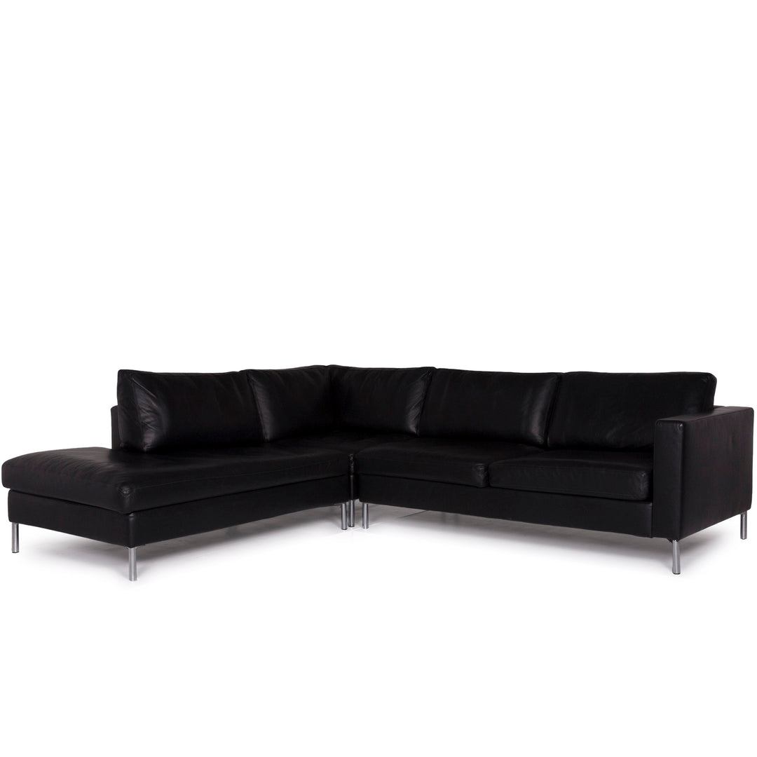 Dieter Knoll Collection CleverLeder Sofa Schwarz Ecksofa #10947