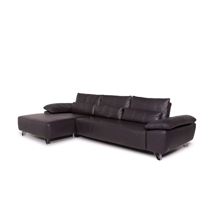 Musterring MR 680 leather corner sofa anthracite gray sofa couch #12048