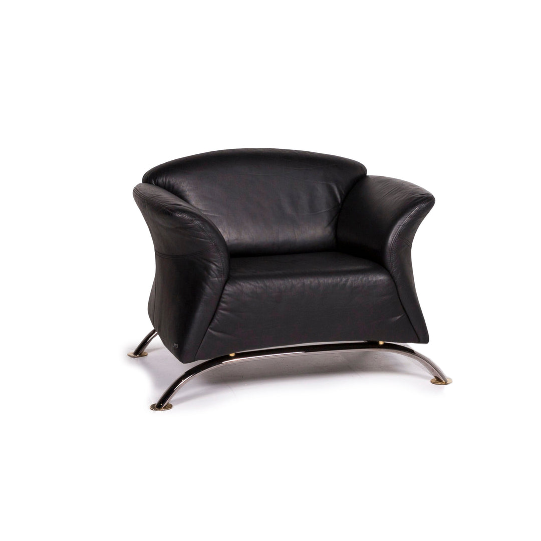 Musterring Leder Sessel Schwarz #11292