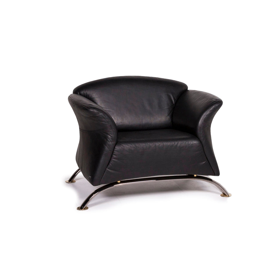 Musterring Leder Sessel Schwarz #11292