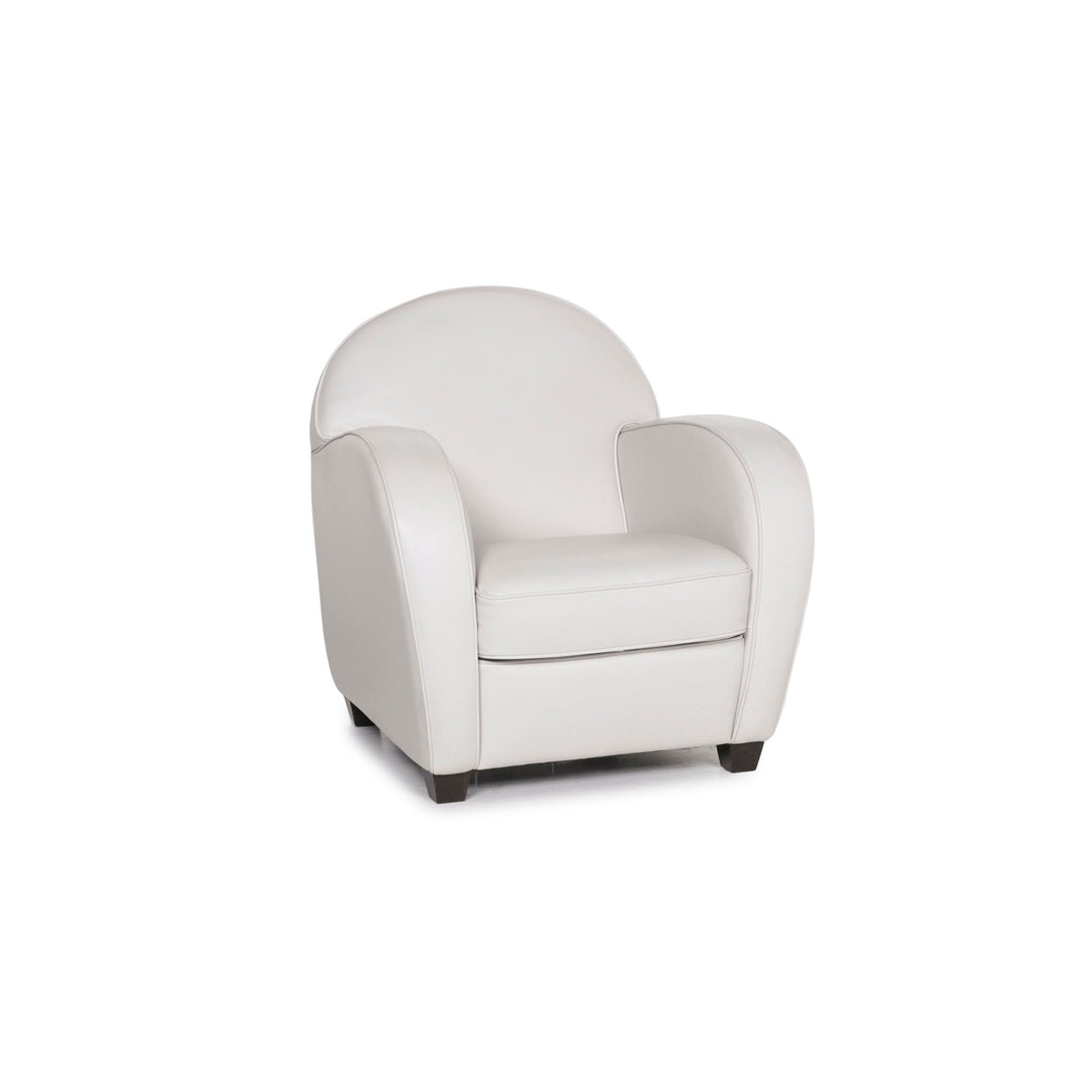 Fauteuil en cuir Natuzzi gris #12391