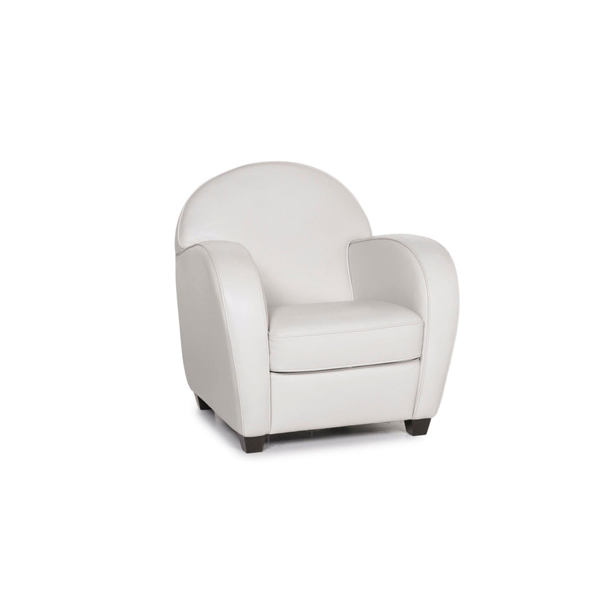 Fauteuil en cuir Natuzzi gris #12391