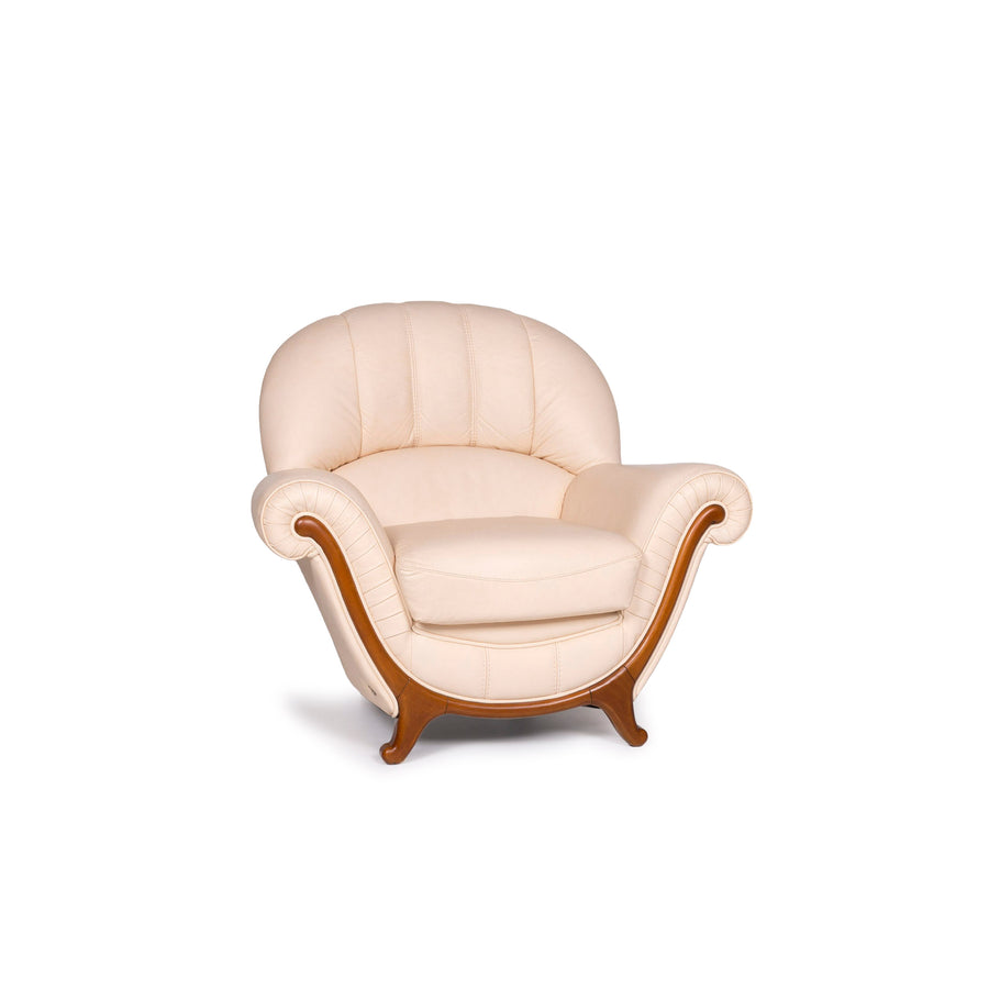 Nieri Leather Armchair Cream #10744