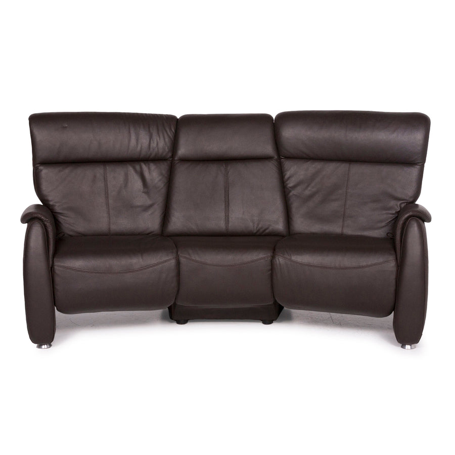 Himolla Leder Sofa Braun Dreisitzer #11570