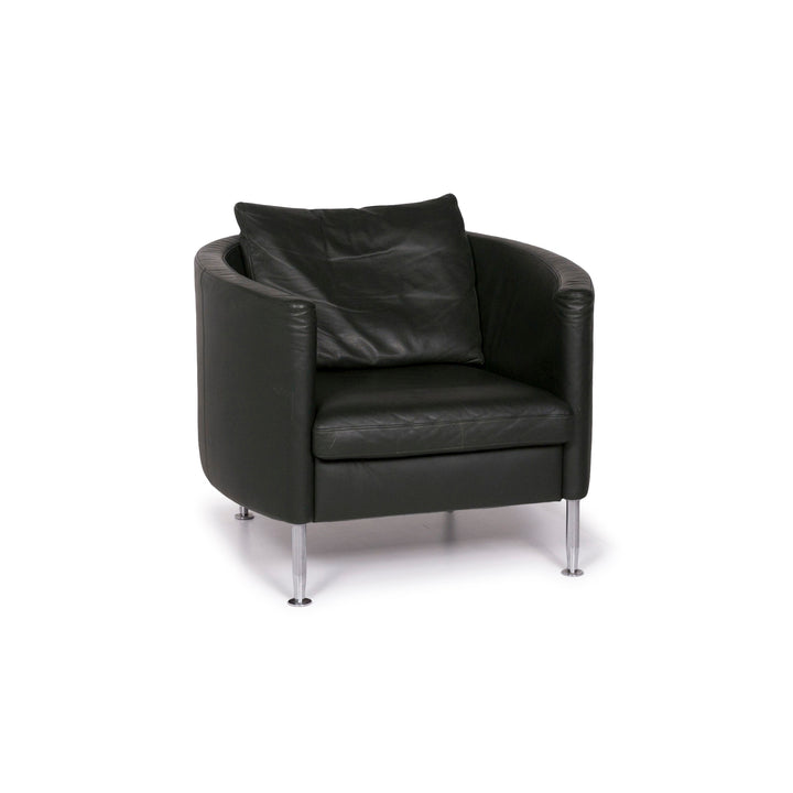 Three-Point Leather Armchair Green #11604