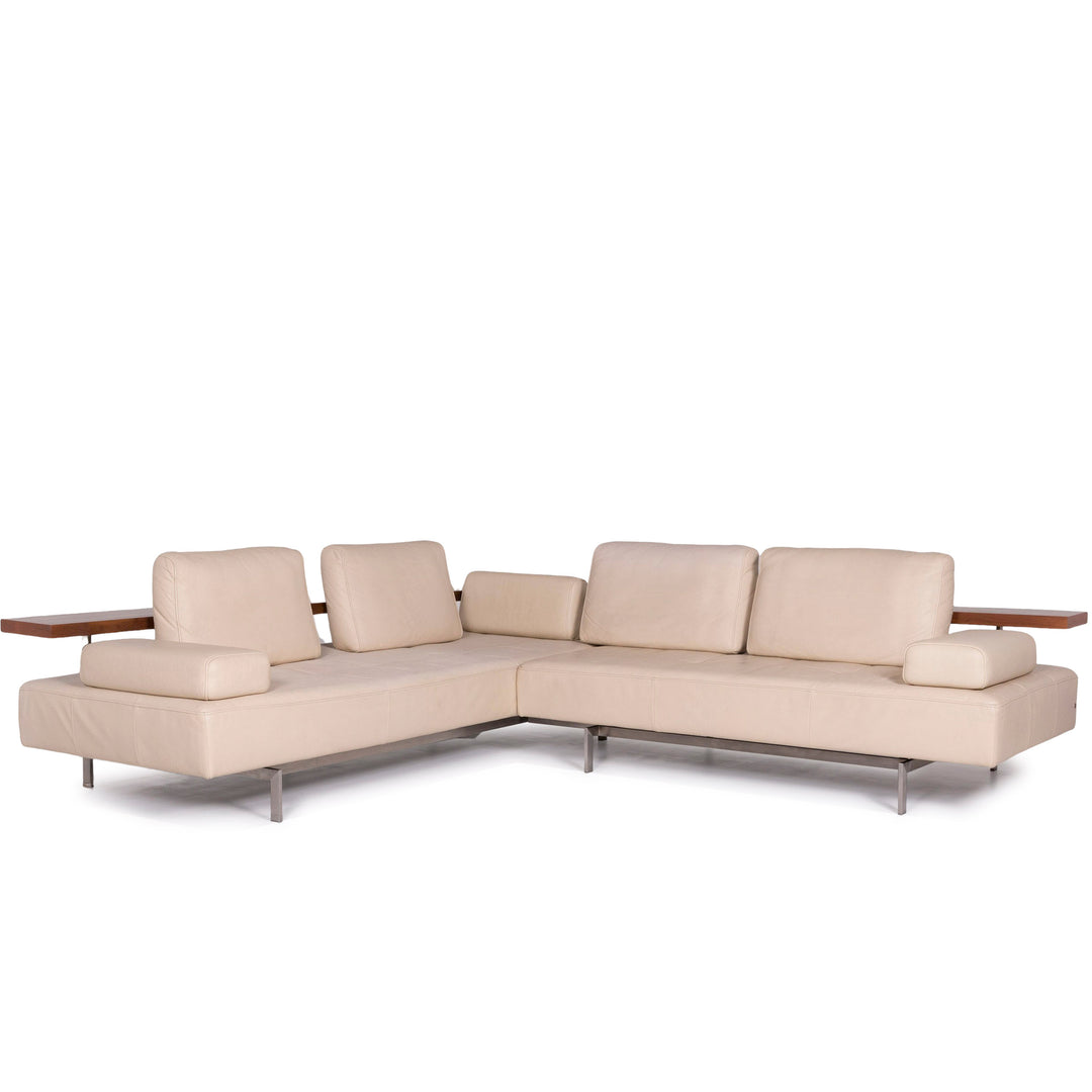 Rolf Benz Dono Leder Sofa Beige Ecksofa #11321