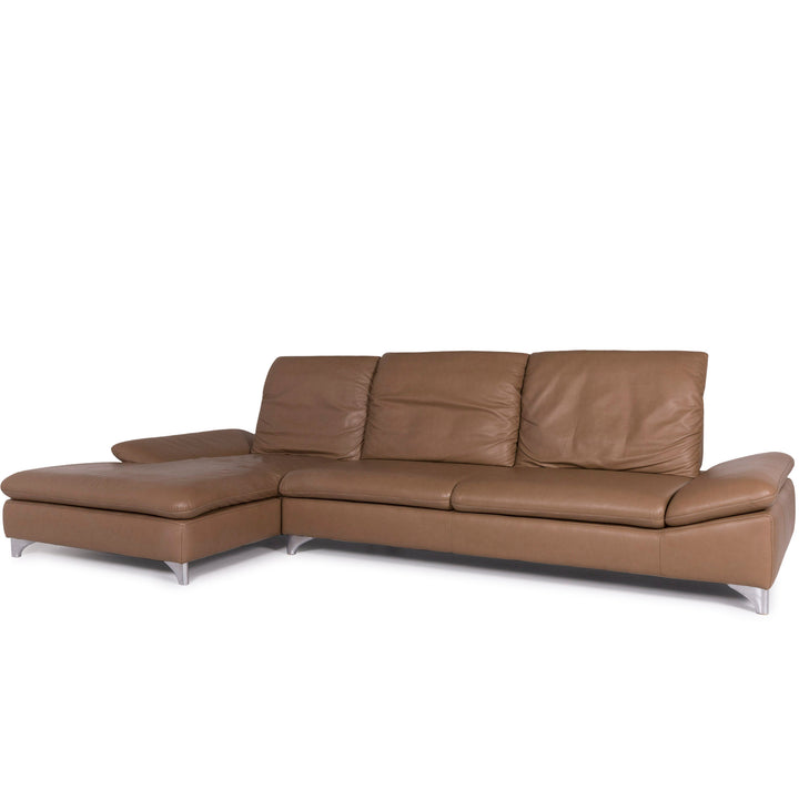 Ewald Schillig Canapé en cuir Beige Canapé d'angle #10739
