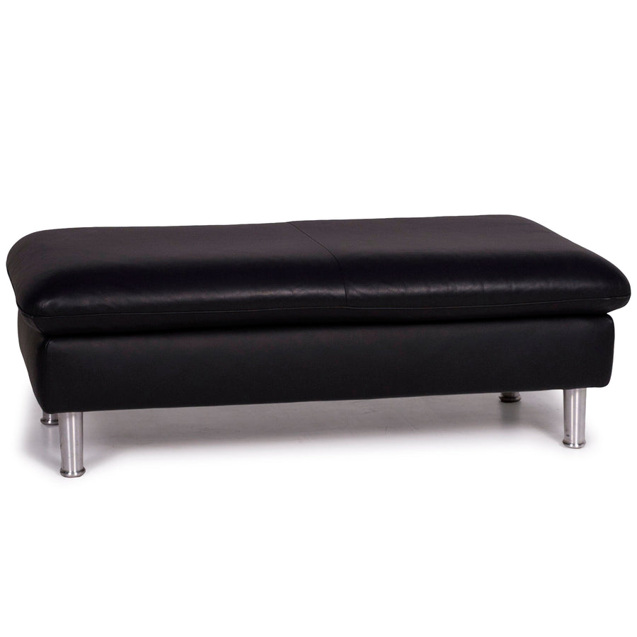 Willi Schillig Loop Leder Hocker Schwarz #11094
