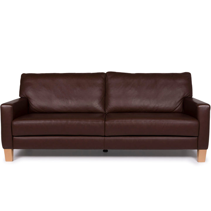 Musterring Leder Sofa Braun Dreisitzer #11469