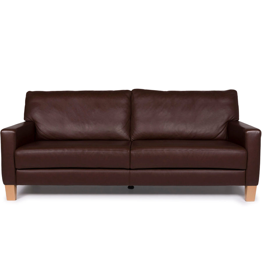 Musterring Leder Sofa Braun Dreisitzer #11469