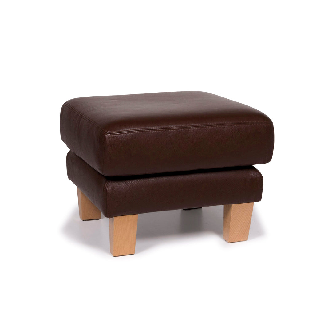Musterring Leder Hocker Braun #11592