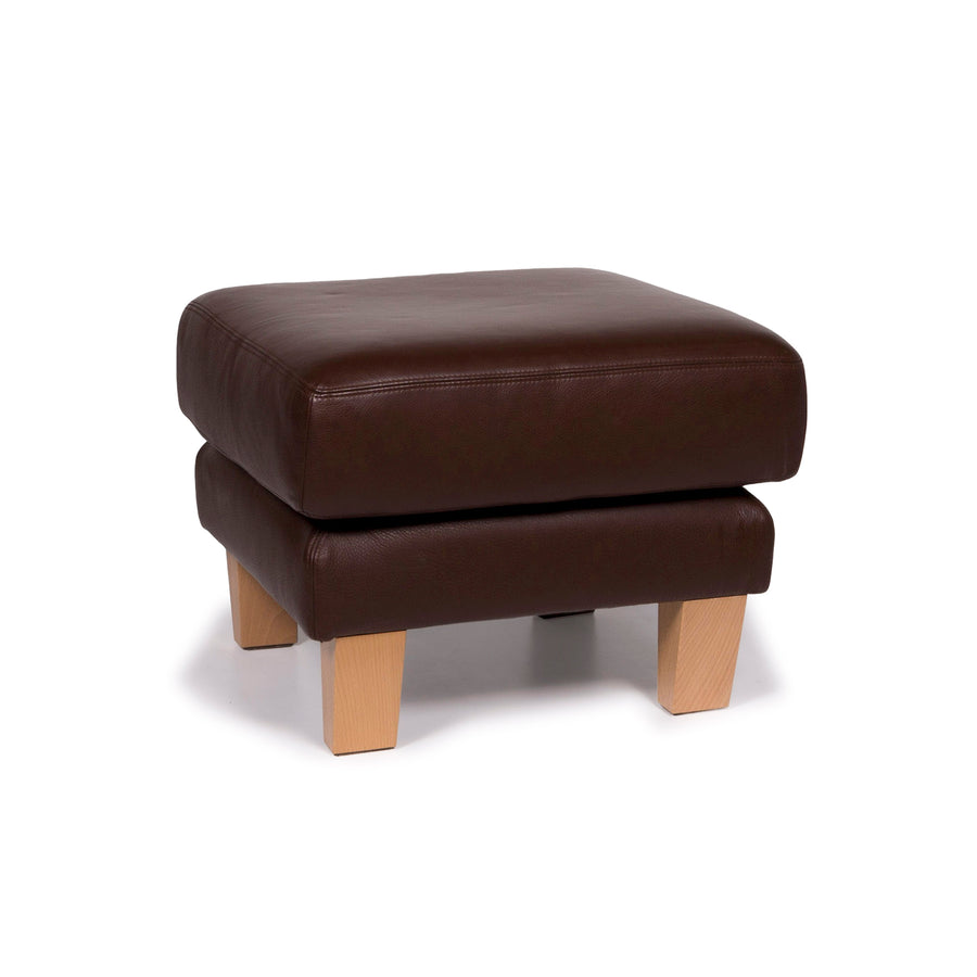 Musterring Leder Hocker Braun #11592