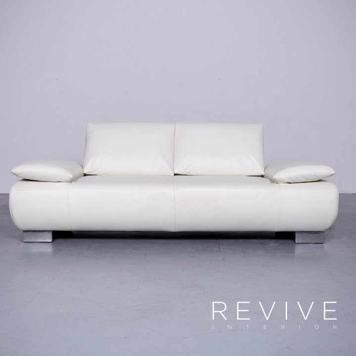 Koinor Volare Designer Leder Sofa Weiß Echtleder Couch #6481