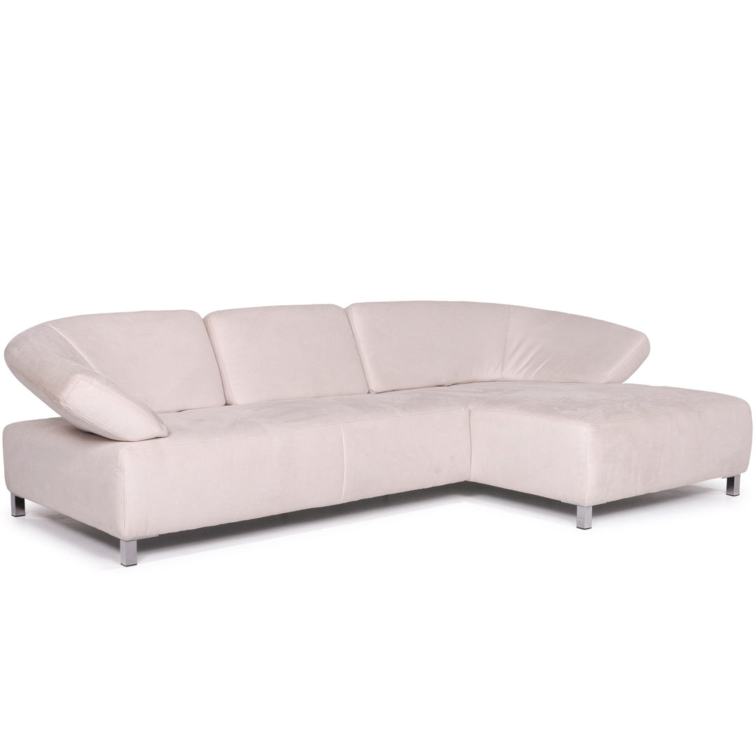Ewald Schillig Microfiber Sofa White Corner Sofa #11866