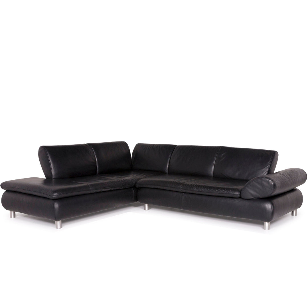 Koinor Leather Sofa Black Corner Sofa #11823