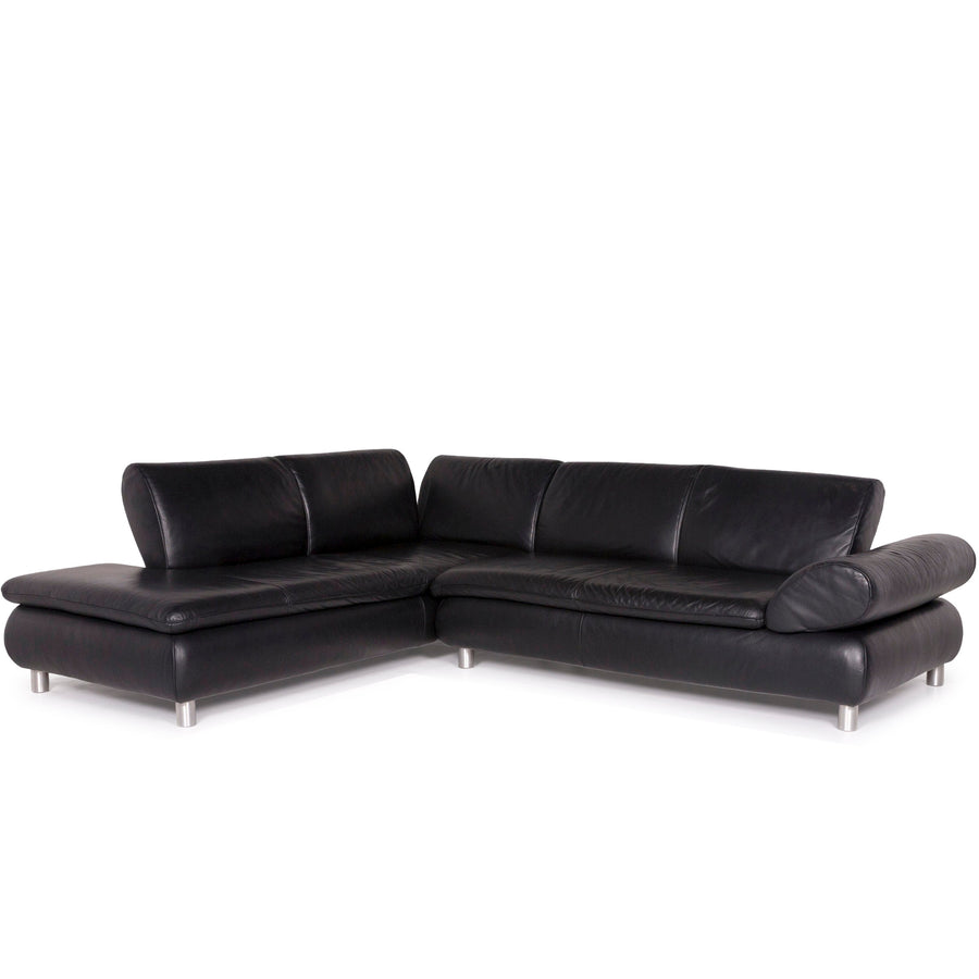 Koinor Leather Sofa Black Corner Sofa #11823