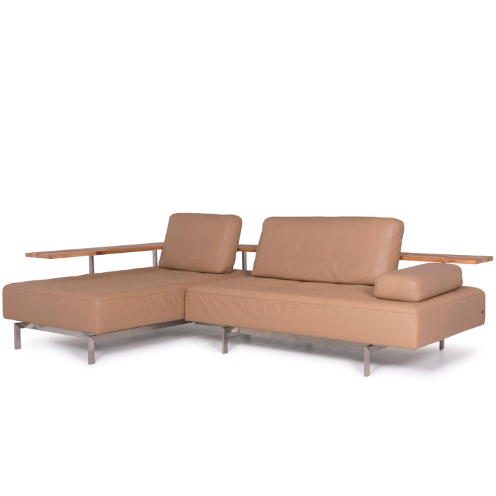 Rolf Benz Dono Leder Sofa Beige Ecksofa #10893