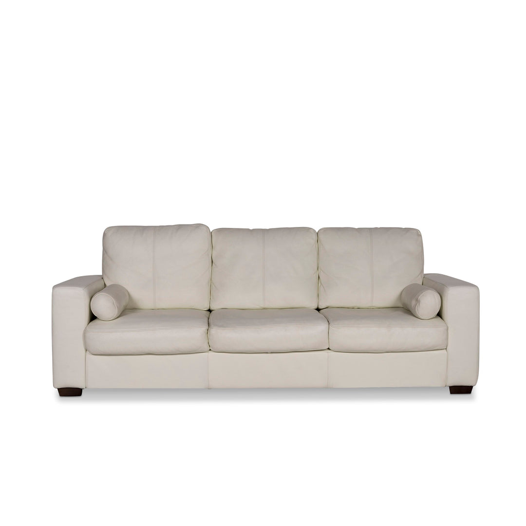 Musterring Leder Sofa Weiß Dreisitzer Couch #9818