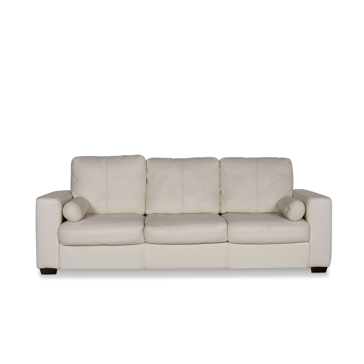 Musterring Leder Sofa Weiß Dreisitzer Couch #9818