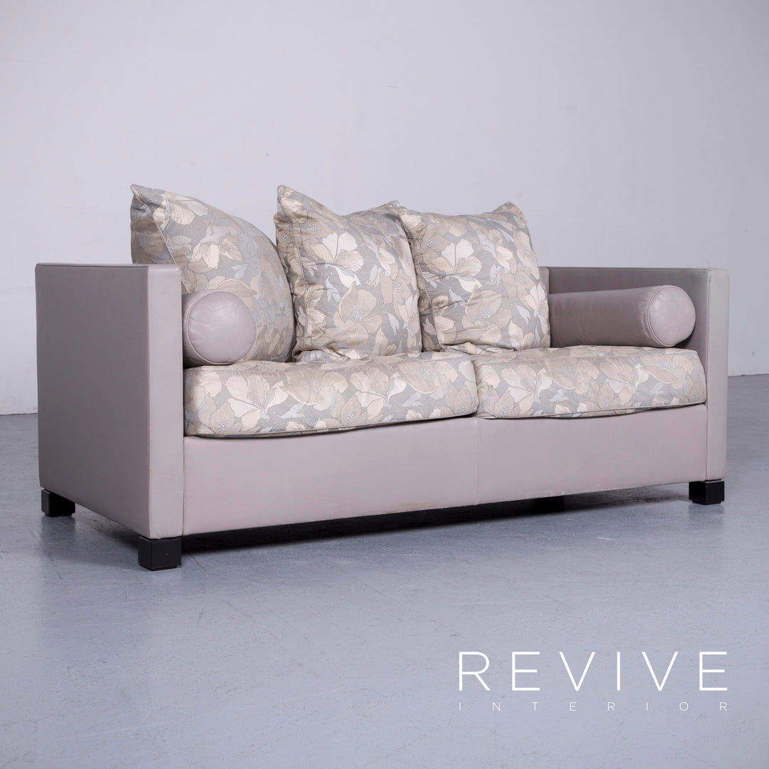 de Sede Edition 3000 Desinger Leder Sofa Grau Echtleder Zweisitzer Couch #6547