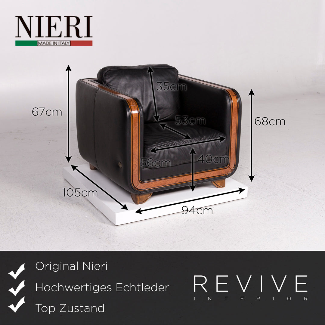 Fauteuil en cuir Nieri noir #11889