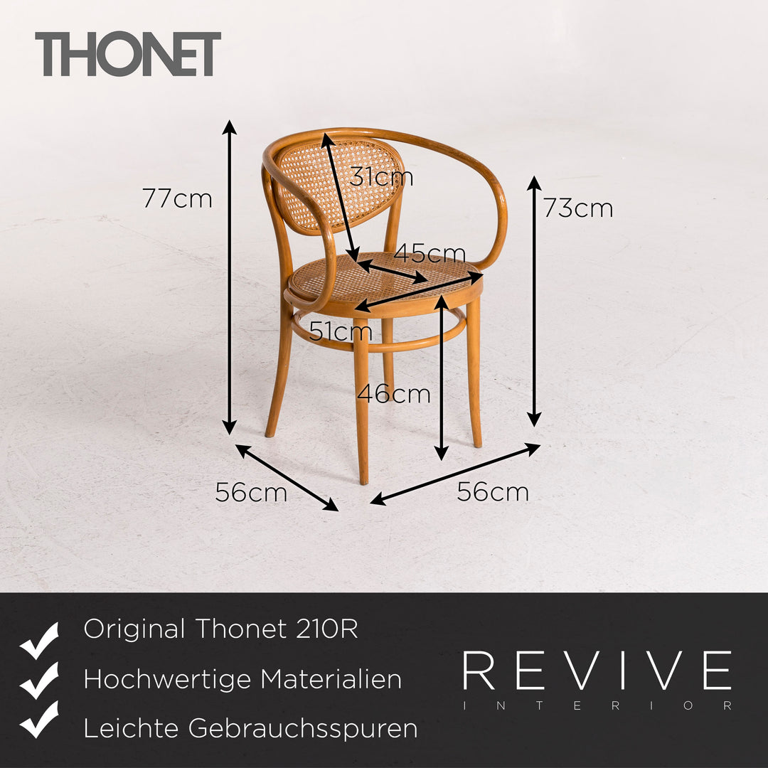 Chaise en bois et rotin Thonet 210R #12435