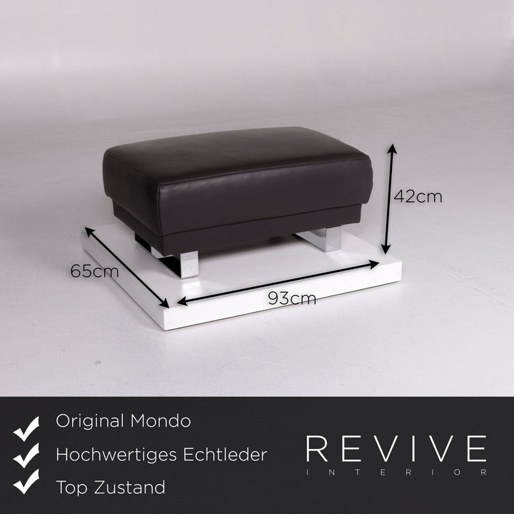 Tabouret design en cuir Mondo Anthracite #9888