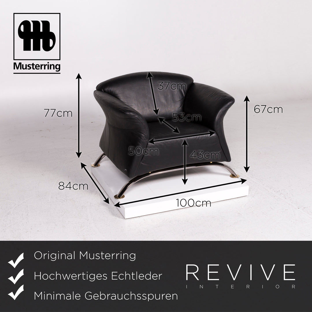 Musterring Leder Sessel Schwarz #11292
