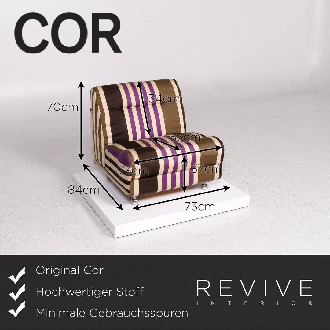 Cor Stoff Sessel Multicolor Beige Gestreift #12166