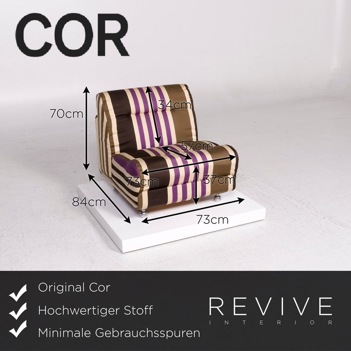 Cor Stoff Sessel Multicolor Beige Gestreift #12166