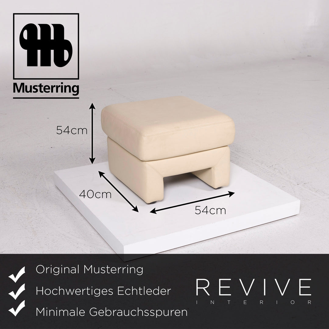 Musterring Leder Hocker Creme Schemel #12060