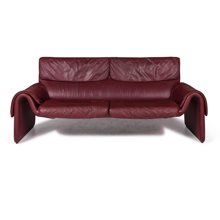 de Sede DS 2011 Designer Leder Sofa Rot Dreisitzer Couch #9501