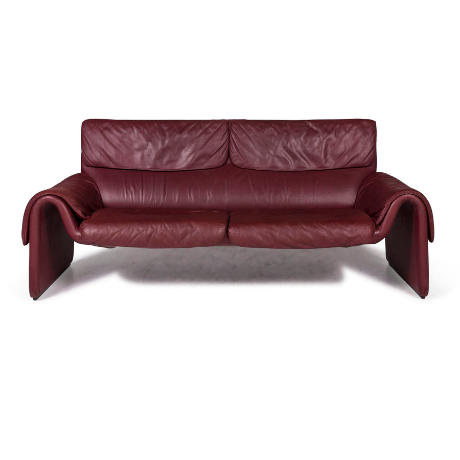 de Sede DS 2011 Designer Leder Sofa Rot Dreisitzer Couch #9501