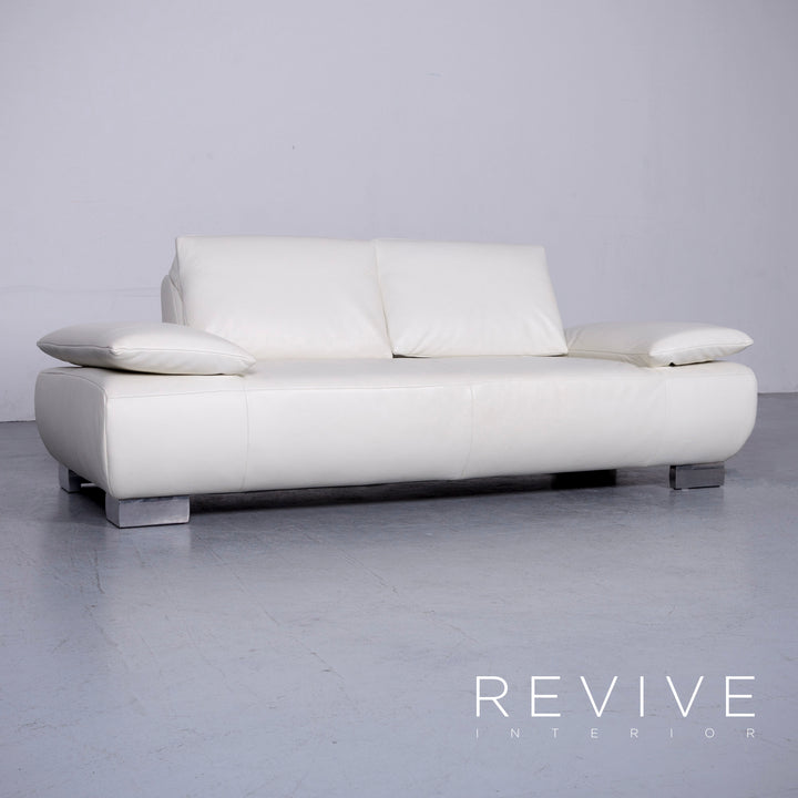 Koinor Volare Designer Leder Sofa Garnitur Weiß Echtleder Couch #6480