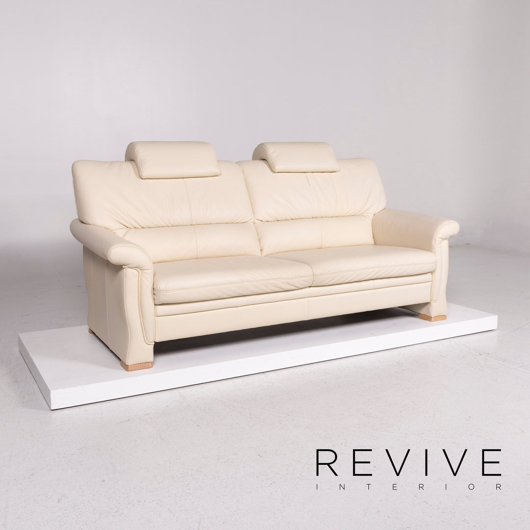 Himolla Leder Sofa Creme Zweisitzer Couch #11945