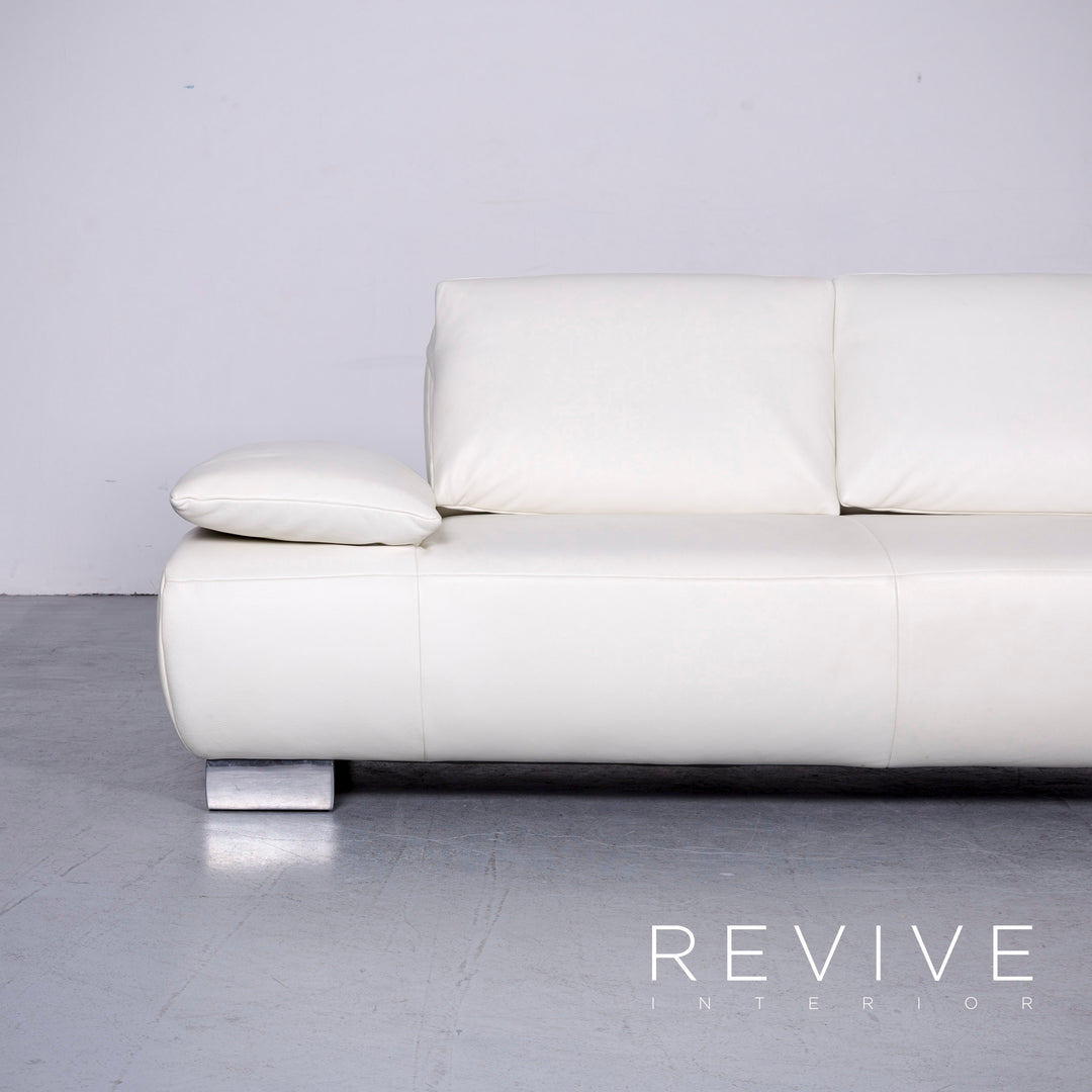 Koinor Volare Designer Leder Sofa Garnitur Weiß Echtleder Couch #6480