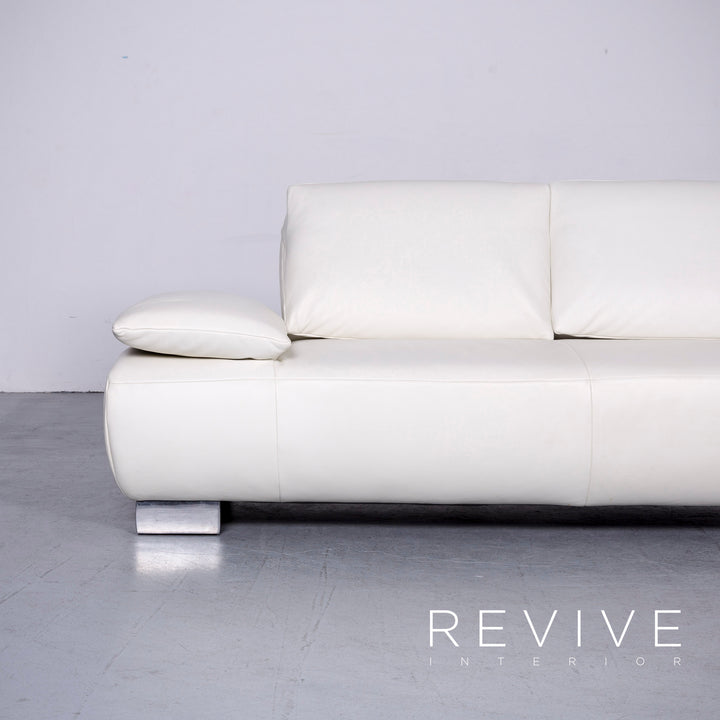 Koinor Volare Designer Leder Sofa Garnitur Weiß Echtleder Couch #6480
