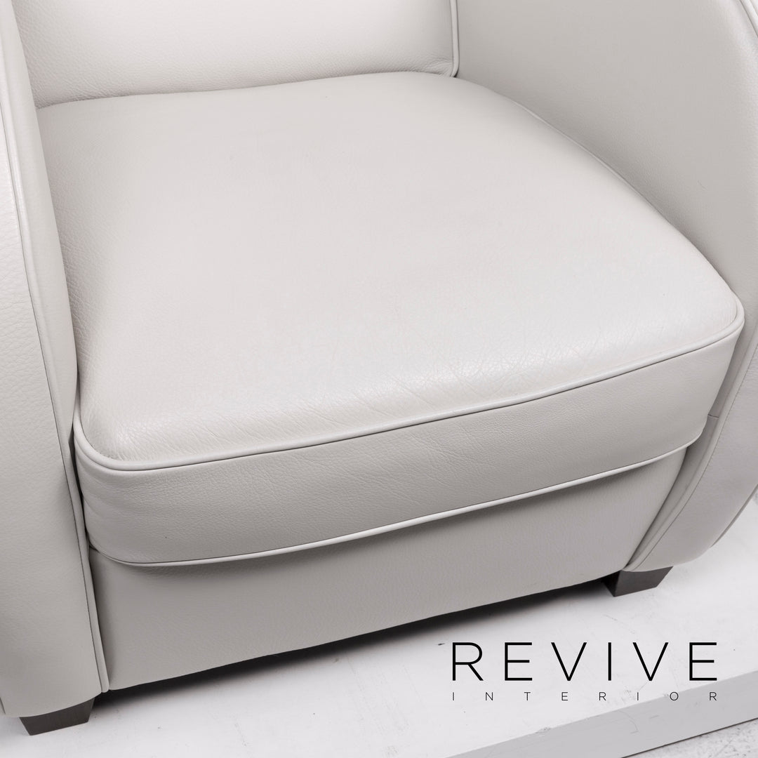 Fauteuil en cuir Natuzzi gris #12391