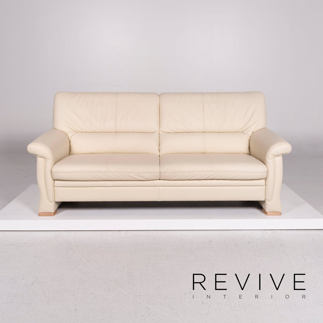 Himolla Leder Sofa Creme Zweisitzer Couch #11945