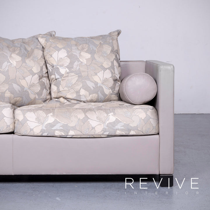 de Sede Edition 3000 Desinger Leder Sofa Grau Echtleder Zweisitzer Couch #6547