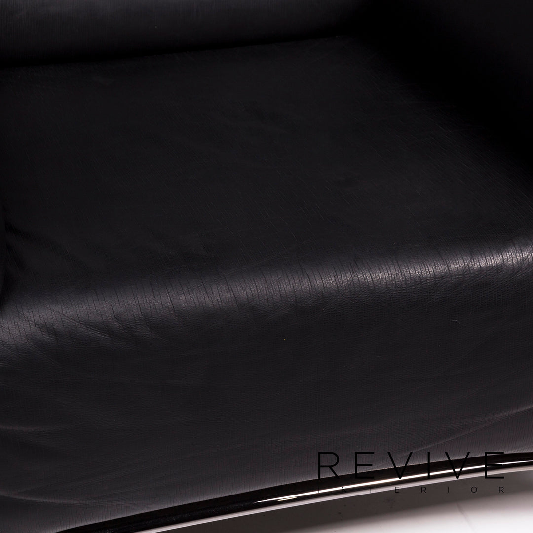 Musterring Leder Sessel Schwarz #11292
