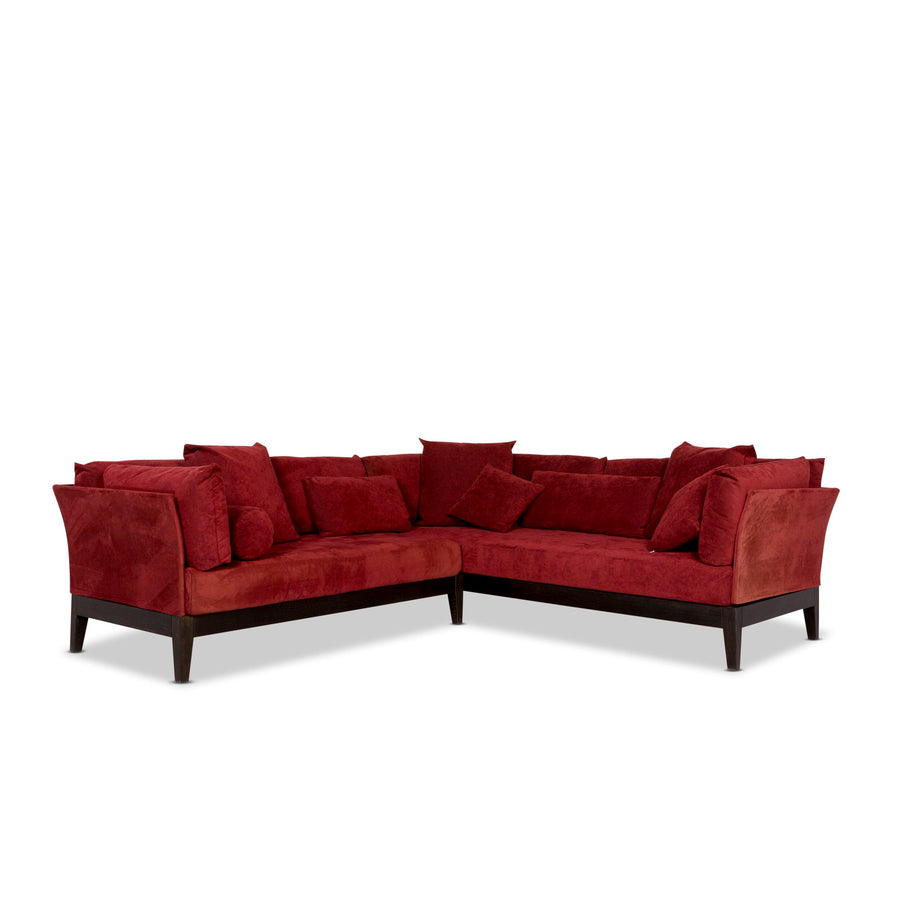 Seefelder Bonna Microfiber Fabric Corner Sofa Red Sofa Couch #10235