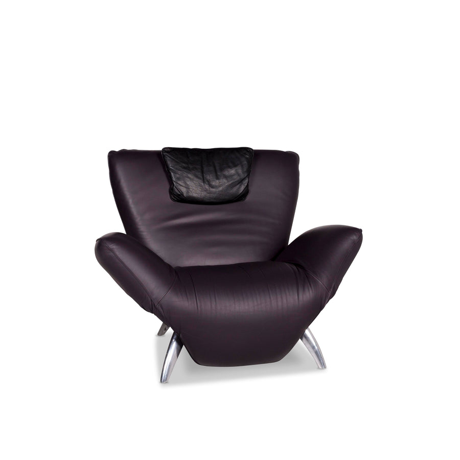 Leolux Panta Rhei Fauteuil Cuir Aubergine Violet Fonction Électrique Fonction #10172