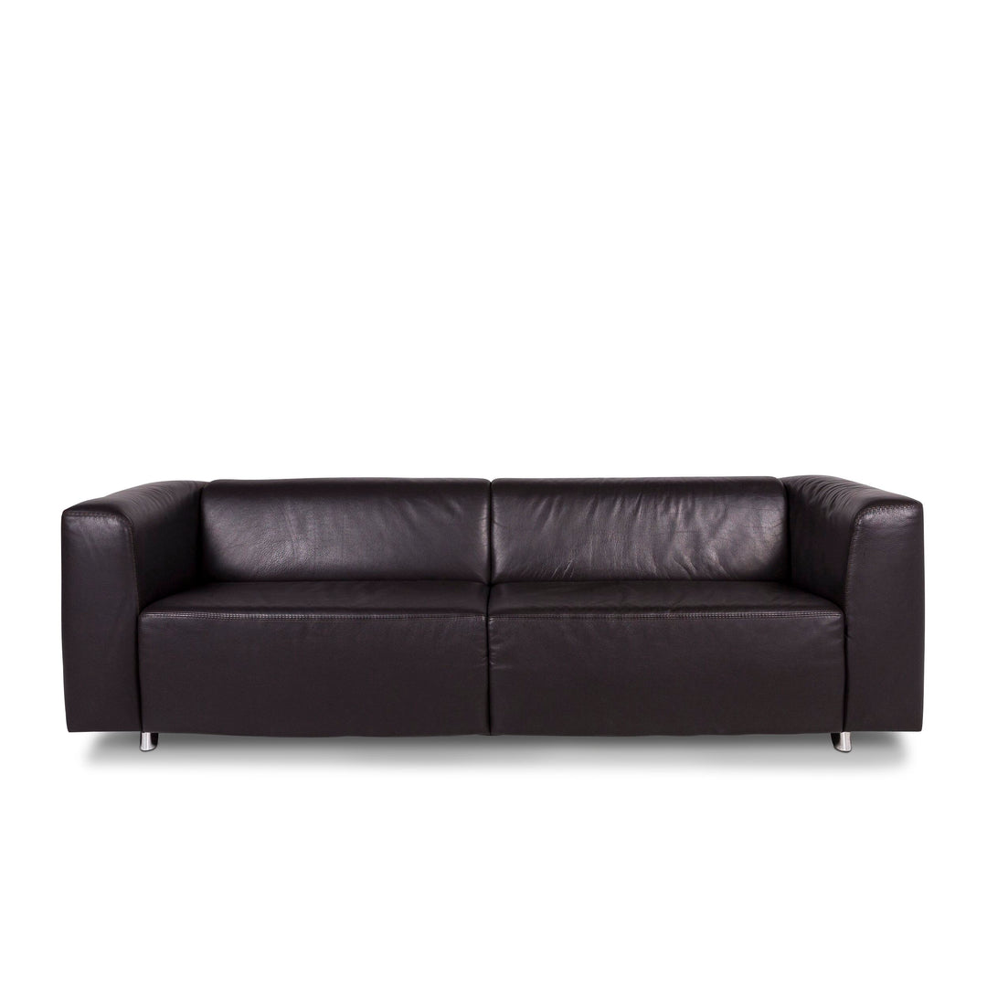 Ewald Schillig leather sofa brown three-seater couch #9574