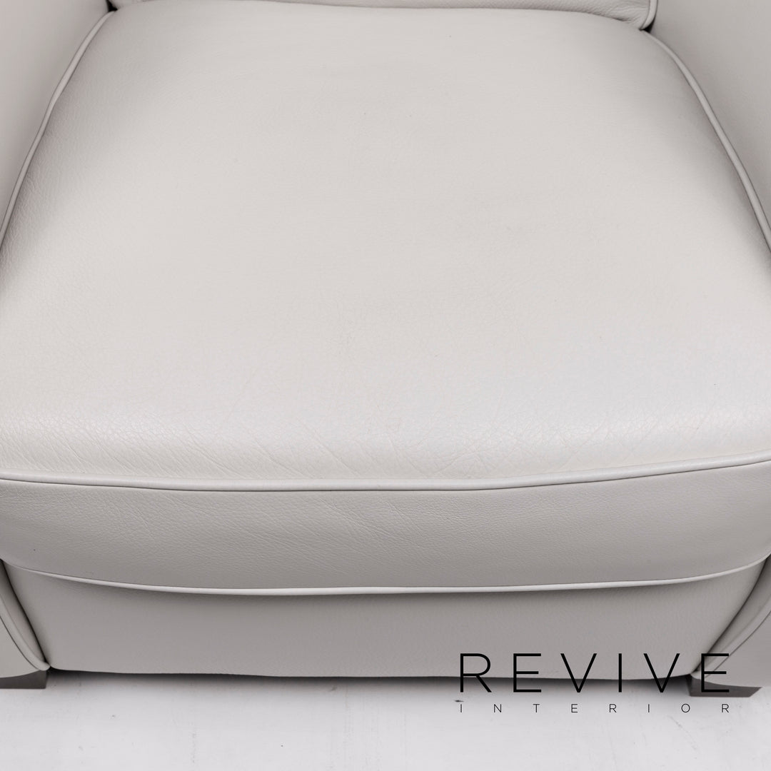 Fauteuil en cuir Natuzzi gris #12391