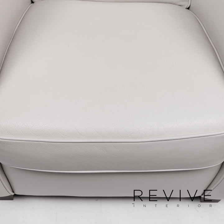 Fauteuil en cuir Natuzzi gris #12391