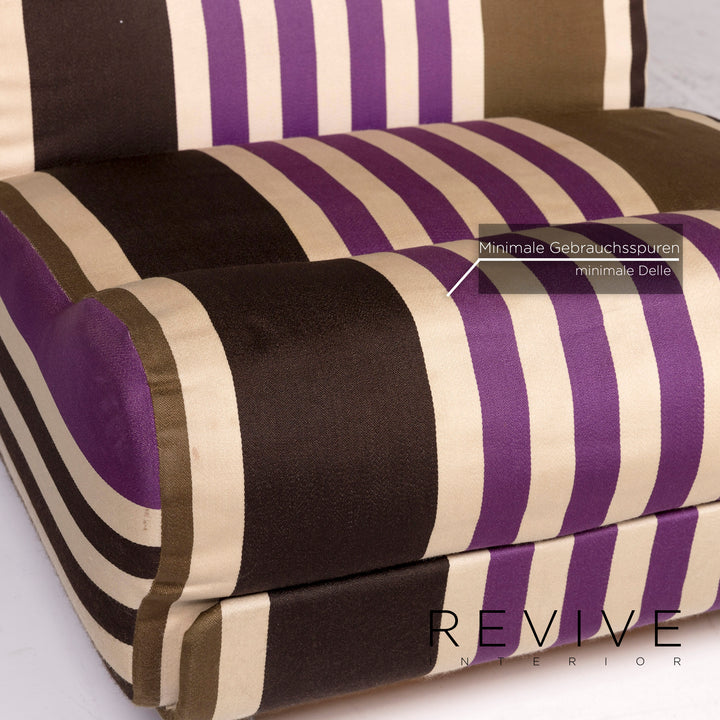 Cor Stoff Sessel Multicolor Beige Gestreift #12166