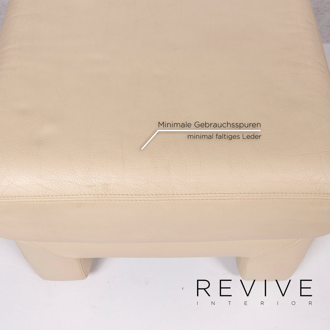 Échantillon anneau ensemble de canapé en cuir crème 1x canapé d'angle 1x #12128