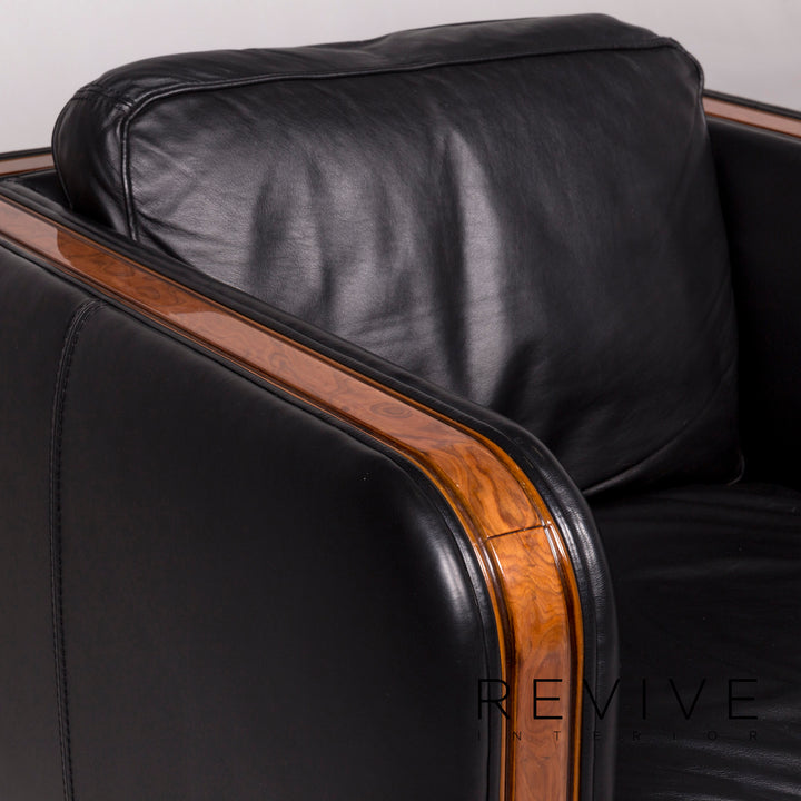 Fauteuil en cuir Nieri noir #11889
