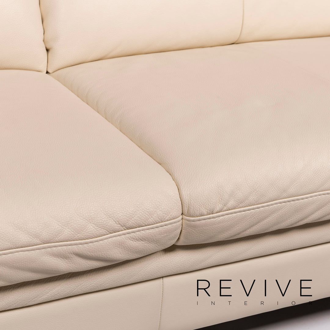 Himolla Leder Sofa Creme Zweisitzer Couch #11945